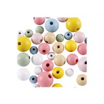 Sachet De Perles «tons Pastels» En Bois - Créalia - Crealia enfants
