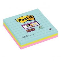 Notes Super Sticky Post-it Grands Formats Couleurs Miami 101 X 101 Mm - 3 Blocs