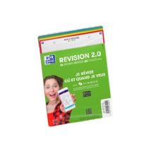 Fiches Bristol Non Perforées Oxford - Révision 2.0 - A5 14,8 X 21 Cm - 250 G/m² - 5x5 - Blanc À Bord Rouge - 32 Feuilles