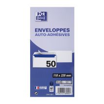 Enveloppes Blanches Super Auto Adhésive 110x220 - Oxford