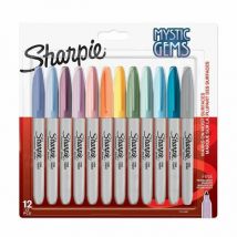 Lot De 12 Marqueurs Pointe Fine - Sharpie - Couleurs Assorties - Mystic Gems