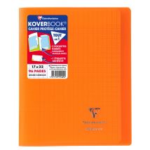 Cahier Piqué - 17x22 Cm - Koverbook - Clairefontaine - 96 Pages Grands Carreaux - Orange