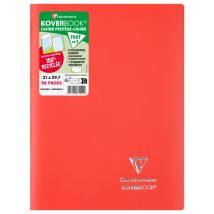 Cahier Piqué Clairefontaine - Rouge - A4 21 X 29,7 Cm - Koverbook - 96 Pages Grands Carreaux