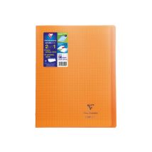 Cahier Polypro - 24 X 32 Cm - Koverbook - Clairefontaine - 96 Pages Grands Carreaux - Orange