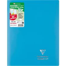 Cahier Piqué Clairefontaine - Turquoise - 24 X 32 Cm - Koverbook - 96 Pages Grands Carreaux