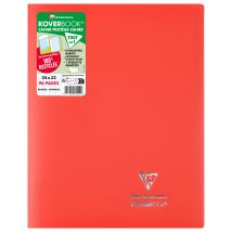 Cahier Piqué Clairefontaine - Rouge - 24 X 32 Cm - Koverbook - 96 Pages Grands Carreaux