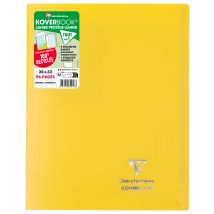 Cahier Piqué Clairefontaine - Jaune - 24 X 32 Cm - Koverbook - 96 Pages Grands Carreaux