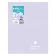 Cahier Piqué Clairefontaine - Lilas Et Vert - 24 X 32 Cm - Koverbook Blush - 96 Pages Grand Carreaux