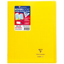 Cahier Piqué Clairefontaine - Jaune - 24 X 32 Cm - Koverbook - 48 Pages Grand Carreaux