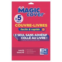 Pochette De 5 Couvertures De Livre Oxford - Transparent - 26,4 X 41 Cm - Magic Cover - Polypro