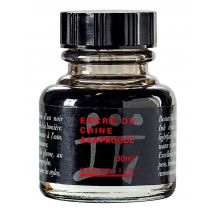 Flacon D'Encre De Chine À La Pagode - Noire - 30 Ml - Sennelier