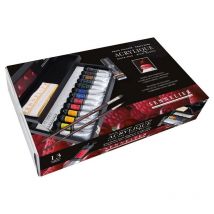 Coffret Bois Noir - 13 Tubes Acrylique Sennelier - Extra-fine - 60 Ml