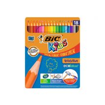 Crayons De Couleur + Boîte Métal - Bic Kids - Evolution Ecolutions - 18 Pièces - Bic