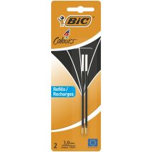 Bic 4 Couleurs Recharges Stylo-bille - Noir, Blister De 2
