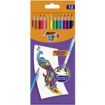 Lot De 12 Crayons De Couleur - Bic - Kids Evolution Illusion - BIC