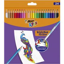 Pochette De 24 Crayons De Couleur - Evolution Illusion - Bic Kids