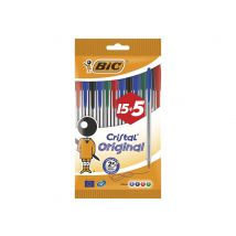 Lot De 20 Stylos Bille - Couleurs Classiques - Cristal Original - Pointe Moyenne - Bic