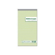 Manifold Exacompta - Carnet De Bulletins De Paie - 50 Dupli - 24 X 13,5 Cm