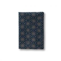 Coupon De Tissu Japonais - 45 X 55 Cm - Grand Motifs Géométriques - Indigo - Abc Collection