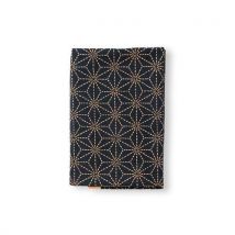 Coupon De Tissu Japonais - 45 X 55 Cm - Grand Motifs Géométriques - Bleu Marine - Abc Collection