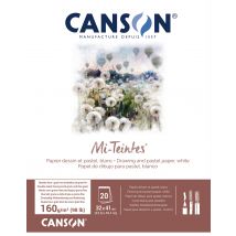 Bloc Papier Dessin Bl 20fl Mi-teintes 32 X 41 160 G - Blanc - Canson