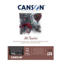 Bloc Papier Dessin Bl 20fl Mi-teintes 24 X 32 160 G - Noir - Canson