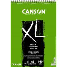 Album Canson Xl Drawing À Côté Court - Reliure À Anneaux Métalliques - A3 - 50 Feuilles - Blanc Naturel
