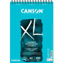 Album Canson Xl Aquarelle - Reliure À Anneaux Métalliques - A4 - 30 Feuilles