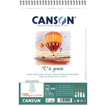 Canson c À Grain A4+ - Album - Reliure À Spirale - 210 X 314 Mm - 30 Feuilles - Blanc Naturel - Canson