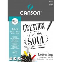 Bloc Lettering 24 X 32 Cm - 180g - 20 Feuilles - Canson