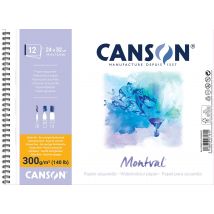 Canson Montval - Album À Spirale Avec Côté Court - Reliure À Anneaux Métalliques - 320 X 240 Mm - 12 Feuilles - Canson