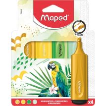Lot De 4 Surligneurs Pointe Moyenne Maped - Fluo'peps Pastel