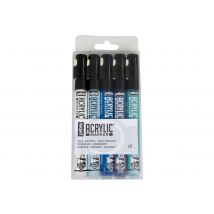 5 Acrylic Marqueurs Pébéo 1,2 Mm - Tons Bleus