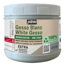 Pot 475 Ml De Gesso Monocouche Pébéo - Studio Green - Blanc