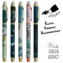 Stylo À Bille - Ink Green Addict - Fantaisie - Pointe Moyenne - Designs Assortis