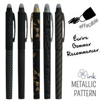 1 Effacink - Bleu - Ink Metallic Pattern Effacink - Pointe Moyenne - Modèles Assortis