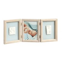Kit Cadre Empreinte 3 Volets Baby Art - My Baby Touch - Bois Cérusé