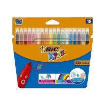 Pochette De 18 Feutres De Coloriage - Kid Couleur - Pointe Moyenne - Bic Kids - BIC