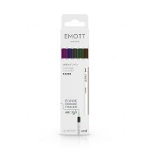 Pochette 5 Feutres Uni-ball - Emott - Couleurs vintage - Pointe Fine