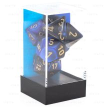 7 Dés Pour Jdr Chessex - Gémini - Noir Bleu Or