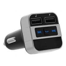T'Nb - Mains-libre Bluetooth / Transmetteur Fm / Chargeur Pour Téléphone Portable - Gris