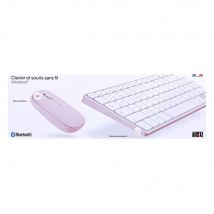Clavier Et Souris Bluetooth Iclick Color - T'Nb - Rose