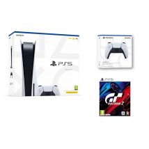 Pack Ps5 Standard + Manette Dualsense Blanche + Gran Turismo 7 - Sony
