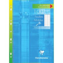 Feuillets Mobiles Sous Étui Clairefontaine - A4 - Spécial Déficients Visuels - 100 Pages Grands Carreaux