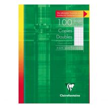 Copies Doubles A4 21 X 29.7 Cm - 100 Pages Petits Carreaux Non Perforées - Clairefontaine - 90 G/m² - Blanc