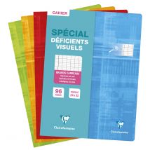 Cahier Piqué Clairefontaine - Modèles Aléatoires - 24x32 Cm -spécial Déficients Visuels - 96 Pages Grands Carreaux - Vendu À L'Unité