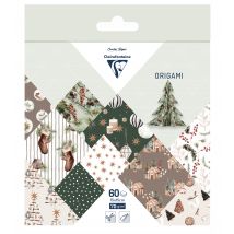 Origami - Pochette De 60 Feuilles 15x15cm 70g - Noël Cosy - Clairefontaine