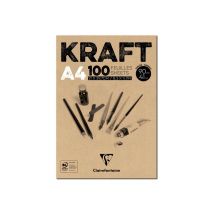 Bloc Collé De 100 Feuilles De Kraft Brun - A4 - 90g - Clairefontaine