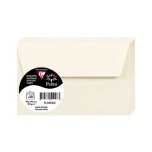 Pollen - Enveloppe - 90 X 140 Mm - Portefeuille - Côté Ouvert - Autocollant - Imprimable - Blanc Naturel - Pack De 20 - Clairefontaine