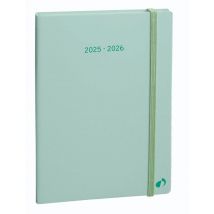 Agenda Scolaire Semainier 2025/2026 Quo Vadis - Vert - 15 X 21 Cm - Pastel Plan Note - 16 Mois De Septembre À Décembre